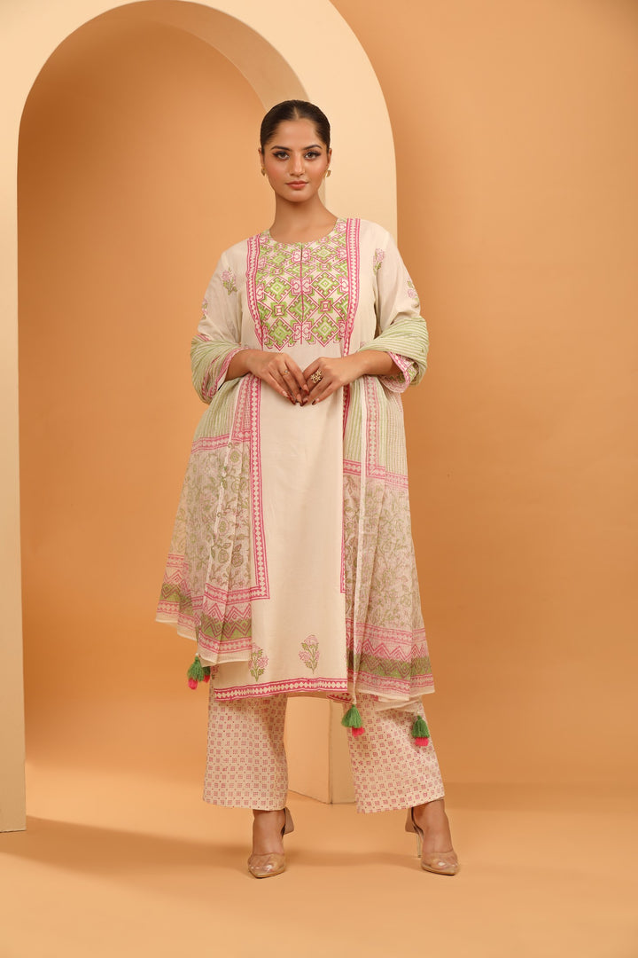 Blush and Ivory Kurta Set