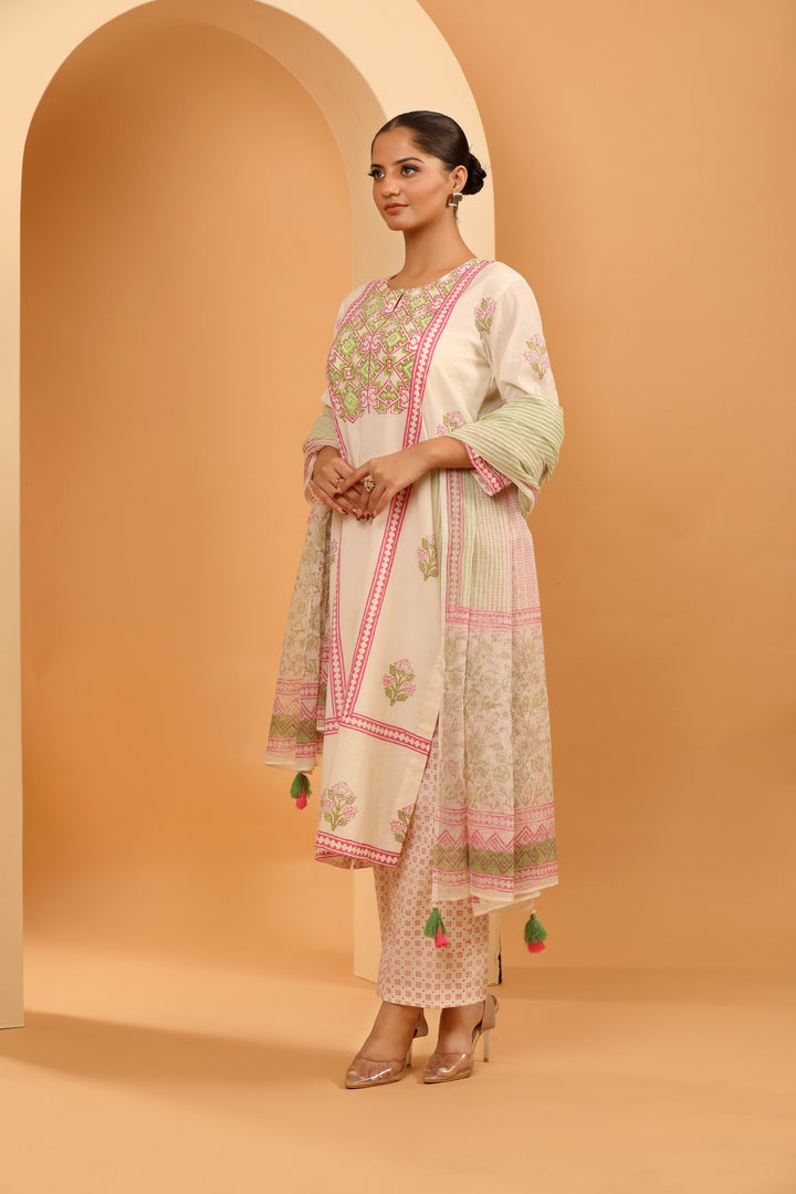 Blush and Ivory Kurta Set