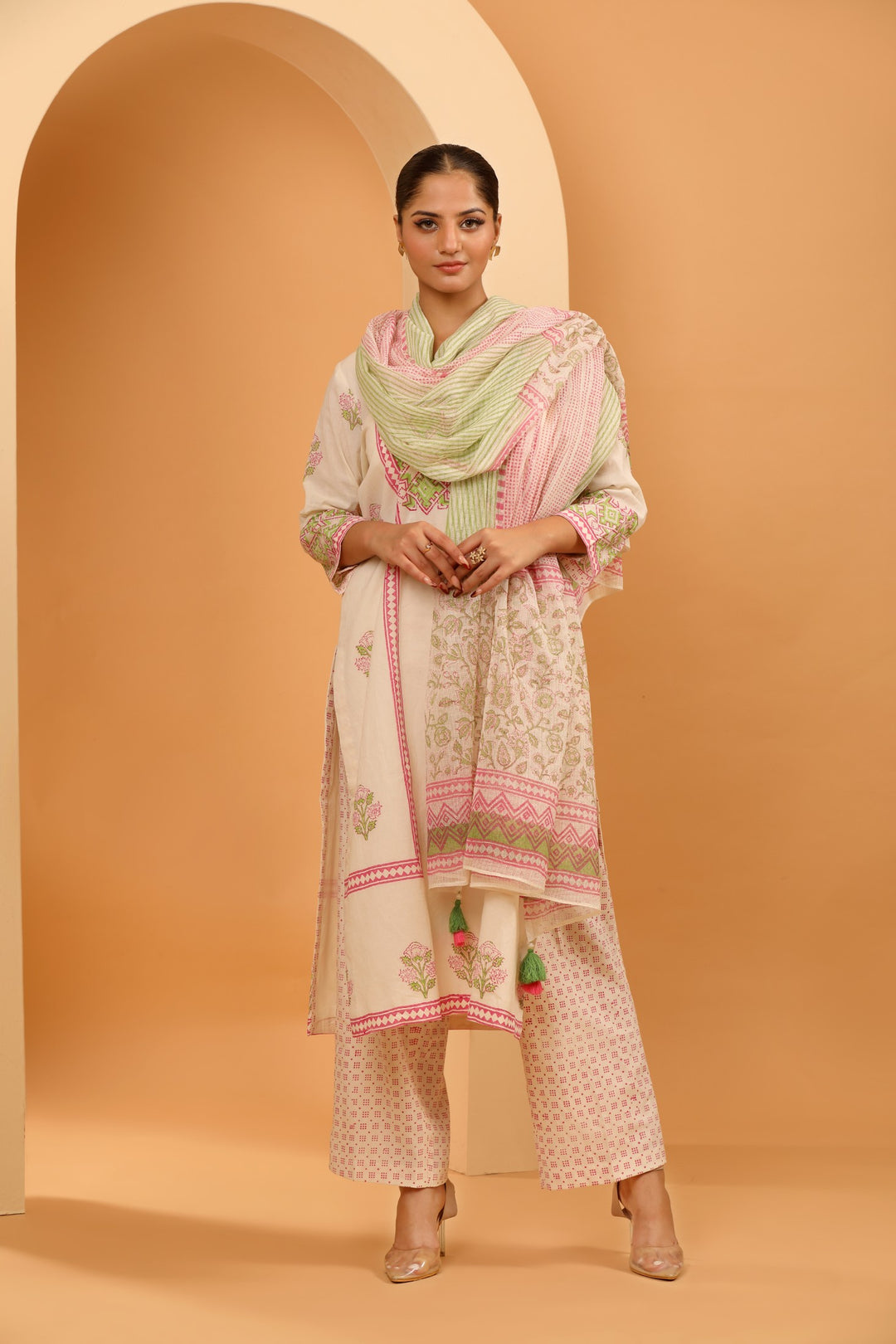 Blush and Ivory Kurta Set